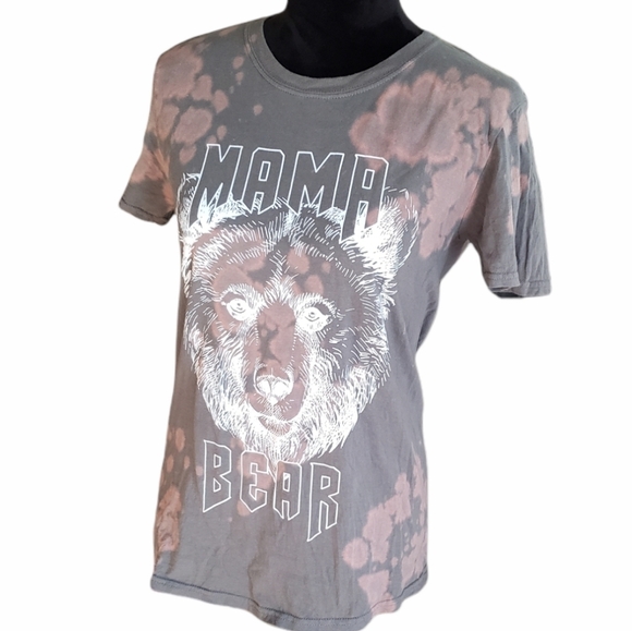 Bleached Mama Bear Gray Graphic Tee - Picture 2 of 6